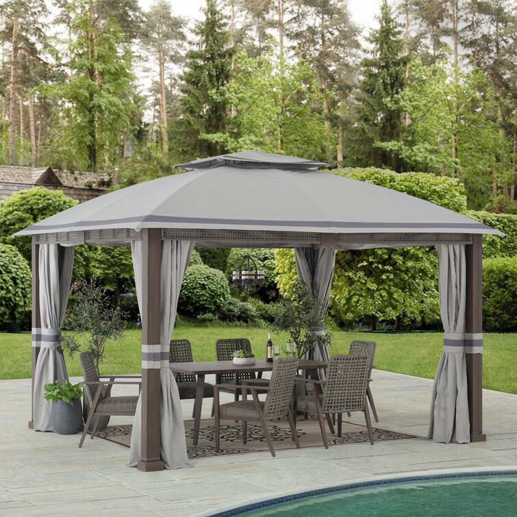 Sunjoy 13 Ft. W x 11 Ft. D Steel Patio Gazebo Reviews Wayfair